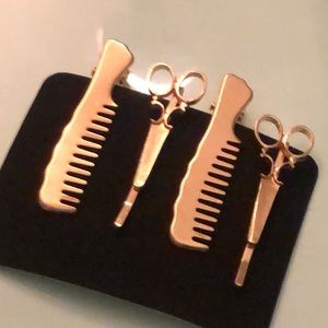 Scissors & Comb Hair Clips Set